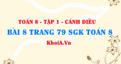 Bài 8 trang 79 SGK Toán 8 tập 1 Cánh Diều